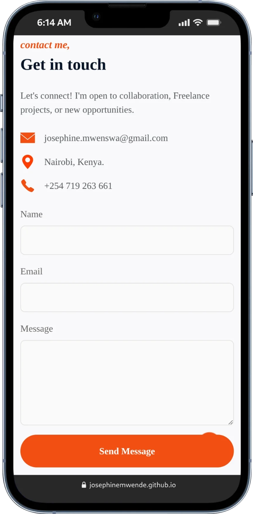 Portfolio-Contact-Page